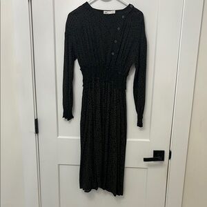 Elegant Black Button-Up Dress